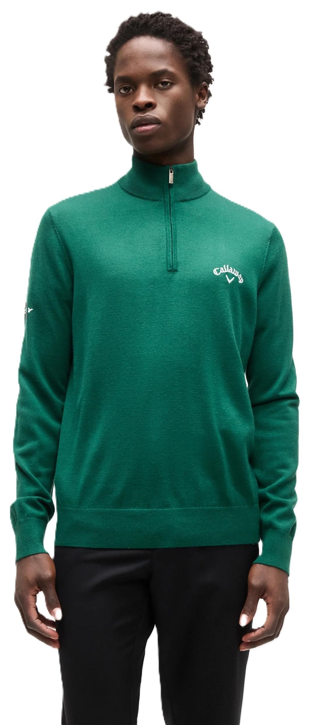 Callaway 1/4 Zip Mock herrtröja, deep galapagos green
