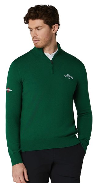 Callaway 1/4 Zip Mock herrtröja, deep galapagos green