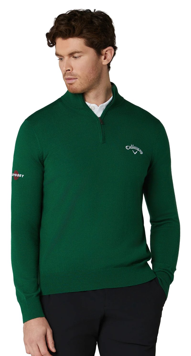 Callaway 1/4 Zip Mock herrtröja, deep galapagos green