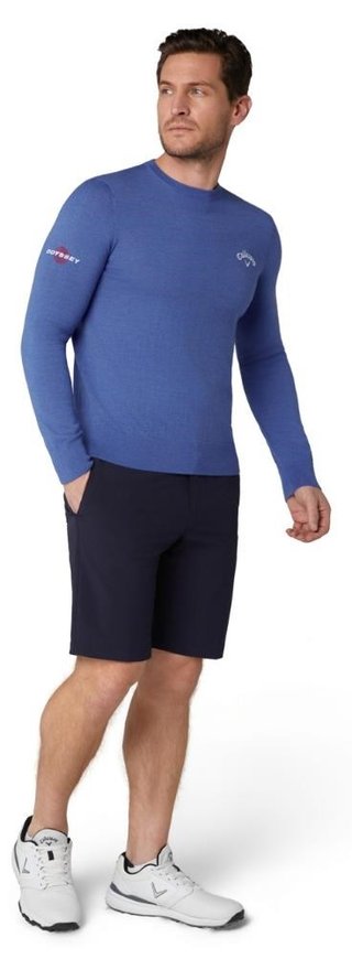 Callaway Crew Neck Merino Mix herrtröja, light magnetic blue heather