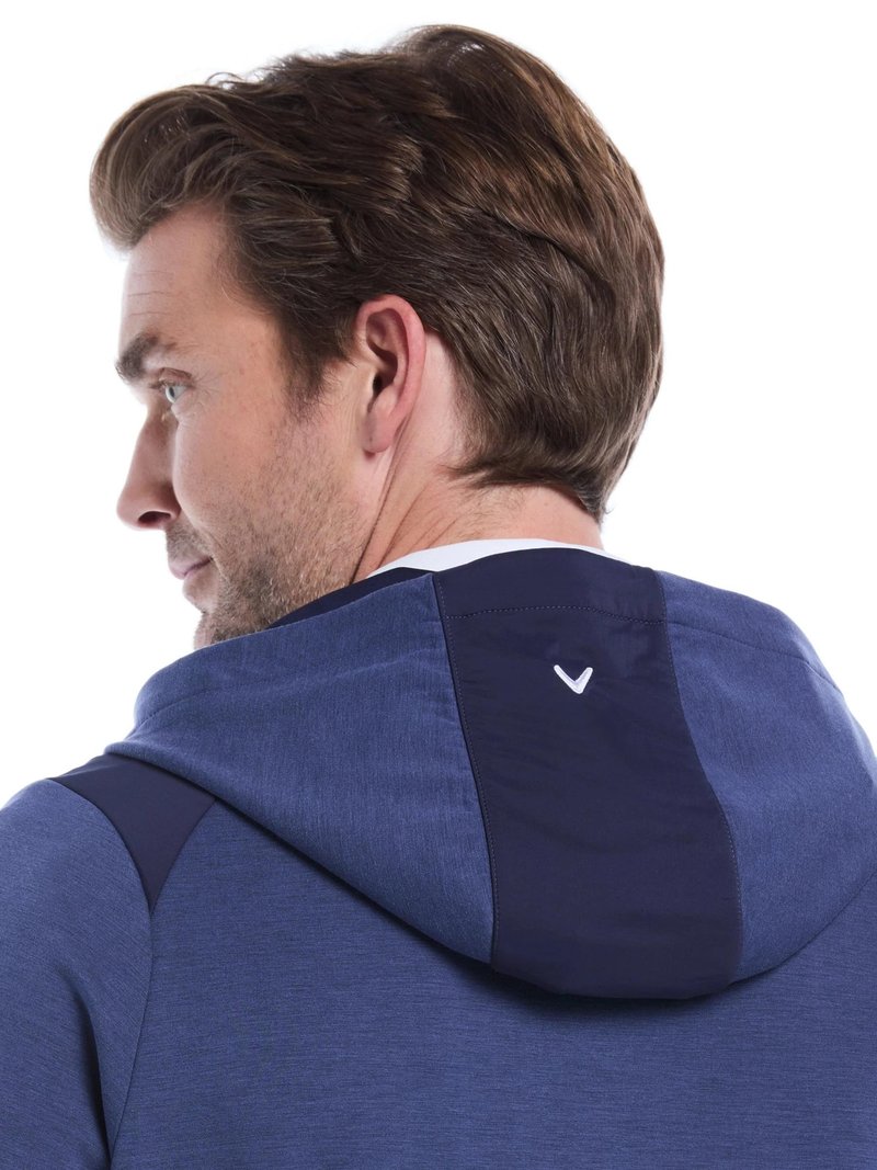 Callaway Soft Touch 1/4 Zip Premium herr hoodie, heather peacoat