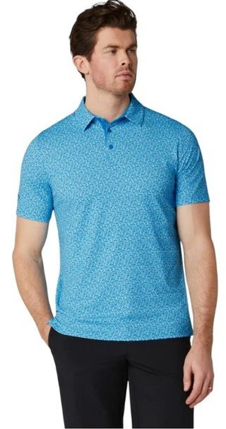 Callaway Tile Gingham Print herr polo, brilliant blue