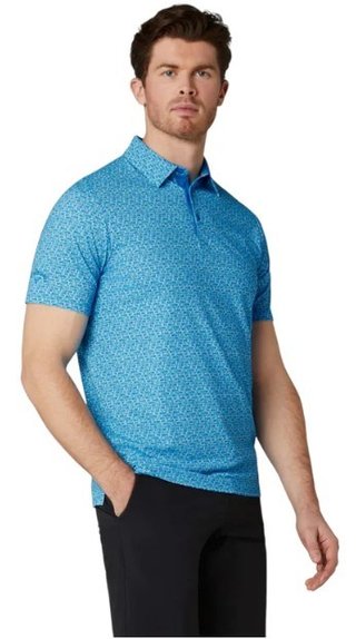 Callaway Tile Gingham Print herr polo, brilliant blue