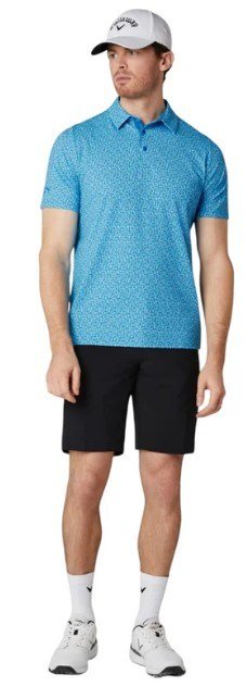 Callaway Tile Gingham Print herr polo, brilliant blue