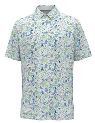 Callaway Nautical Conversational Print herr polo, vit