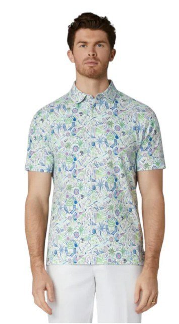 Callaway Nautical Conversational Print herr polo, vit