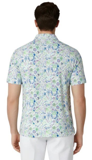 Callaway Nautical Conversational Print herr polo, vit