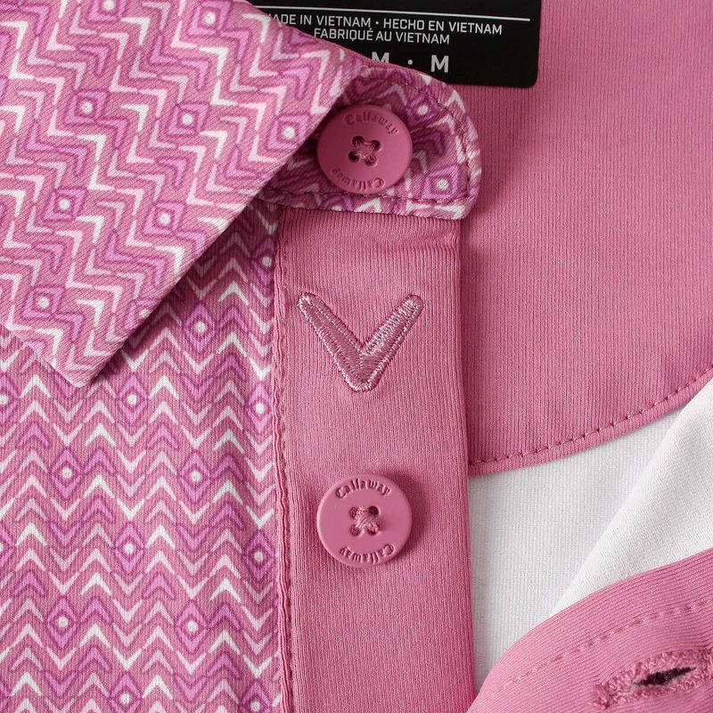 Callaway Timeless Chev herr polo, rose boquet