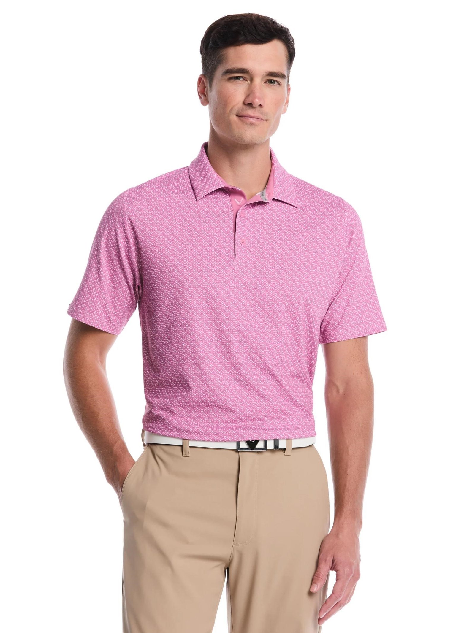 Callaway Timeless Chev herr polo, rose boquet