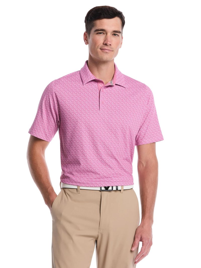 Callaway Timeless Chev herr polo, rose boquet