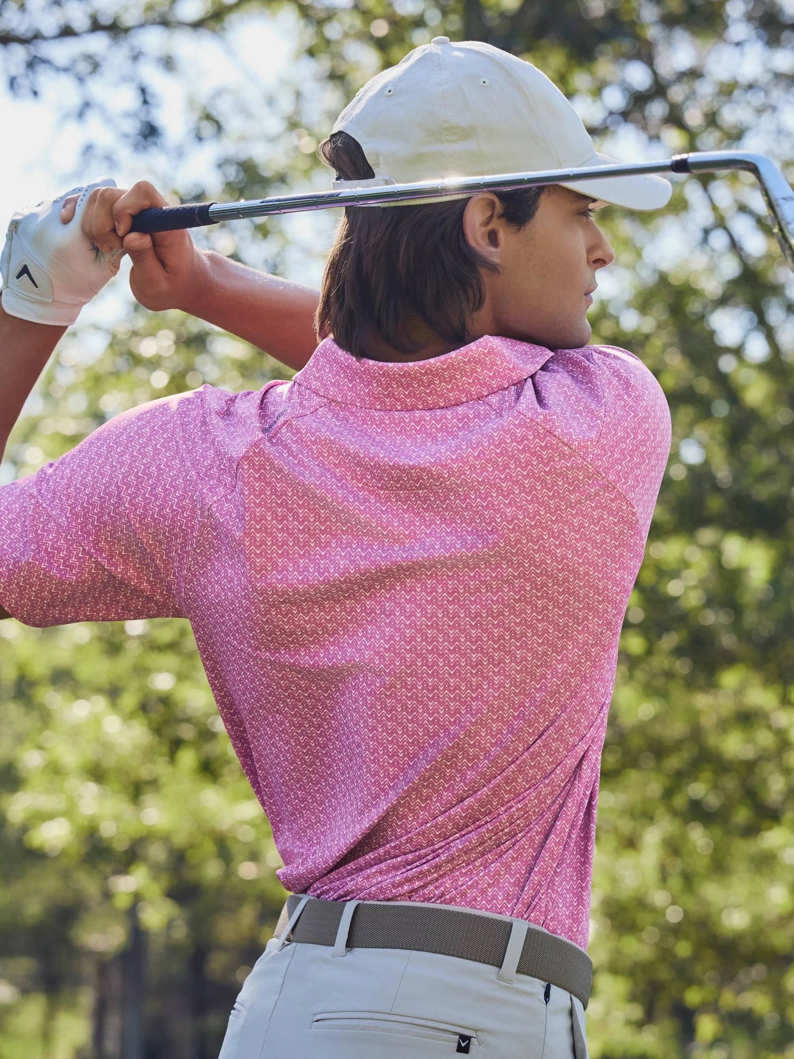 Callaway Timeless Chev herr polo, rose boquet