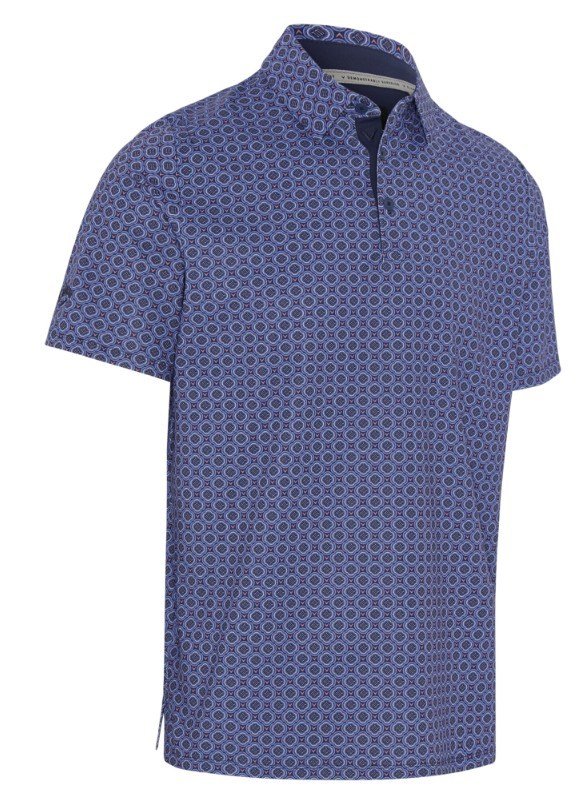 Callaway Club Print herr polo, peacoat