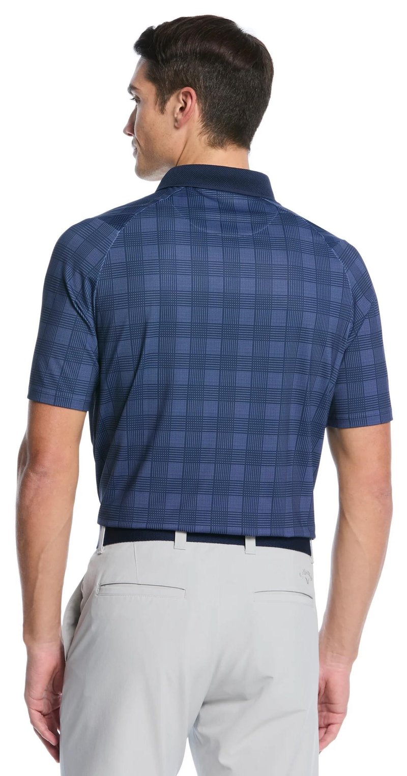 Callaway ChevPlaid Print herr polo, navy