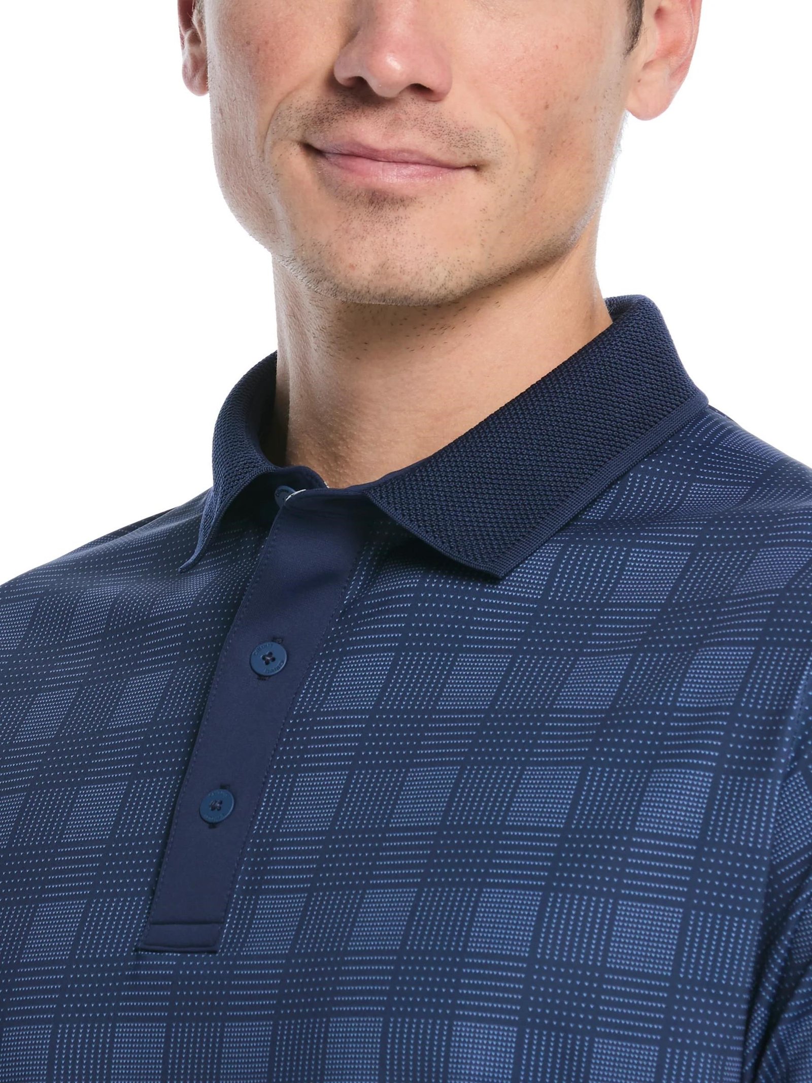 Callaway ChevPlaid Print herr polo, navy