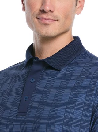 Callaway ChevPlaid Print herr polo, navy