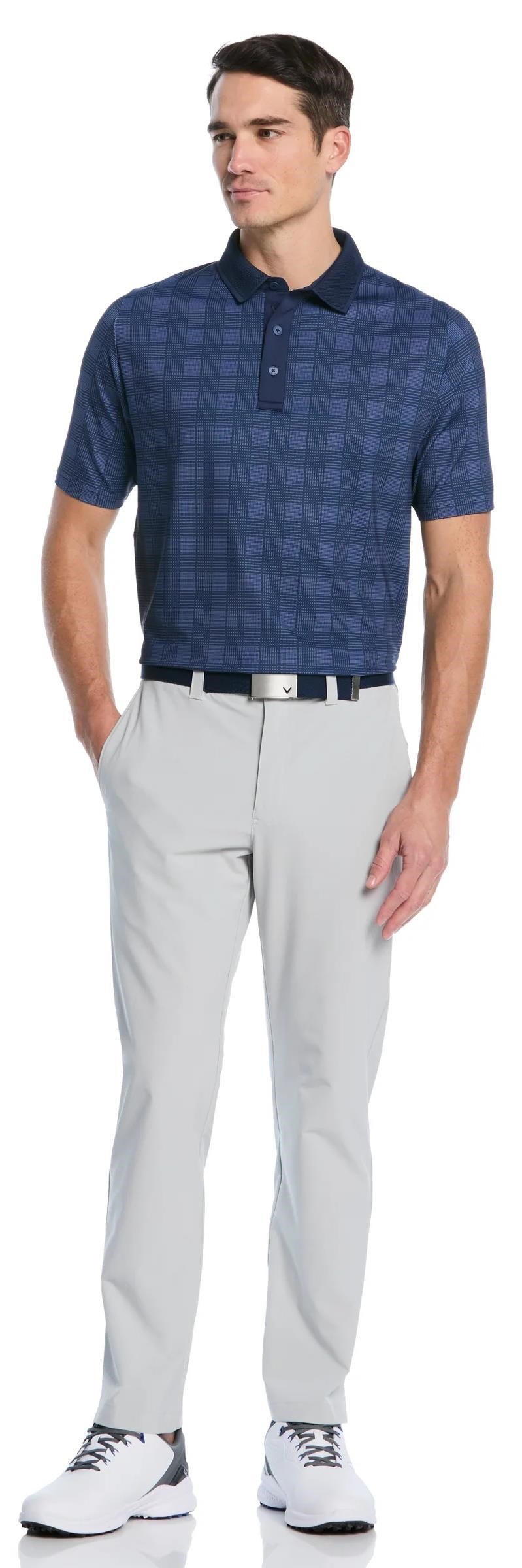 Callaway ChevPlaid Print herr polo, navy