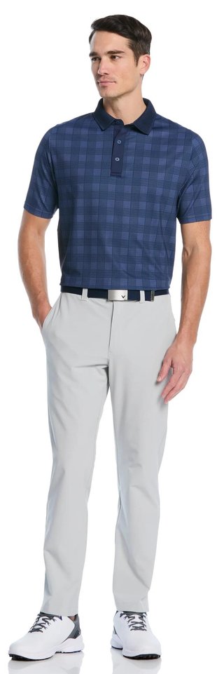 Callaway ChevPlaid Print herr polo, navy