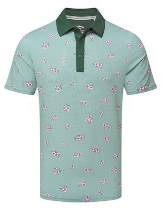 Callaway Azalea Gingham herr polo, galapagos green