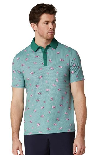 Callaway Azalea Gingham herr polo, galapagos green