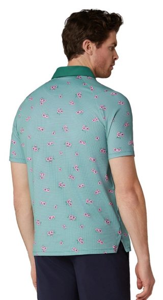 Callaway Azalea Gingham herr polo, galapagos green