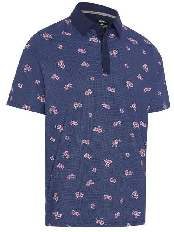 Callaway Azalea Gingham herr polo, peacoat