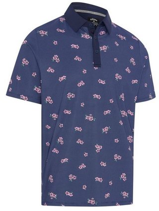 Callaway Azalea Gingham herr polo, peacoat