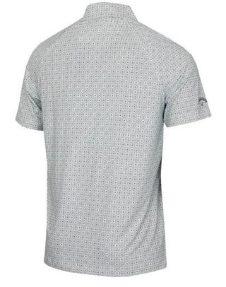 Callaway Foulard Printed herr polo, bright white