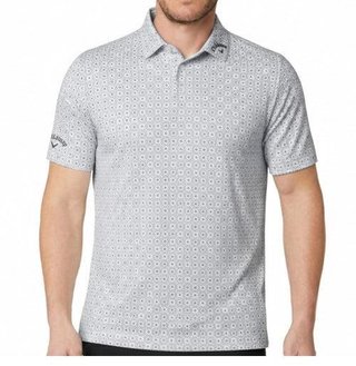 Callaway Foulard Printed herr polo, bright white