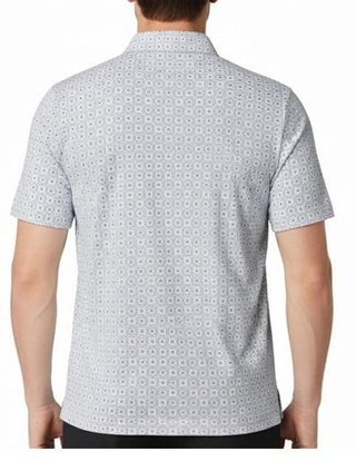 Callaway Foulard Printed herr polo, bright white