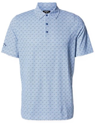 Callaway Foulard Printed herr polo, peacoat