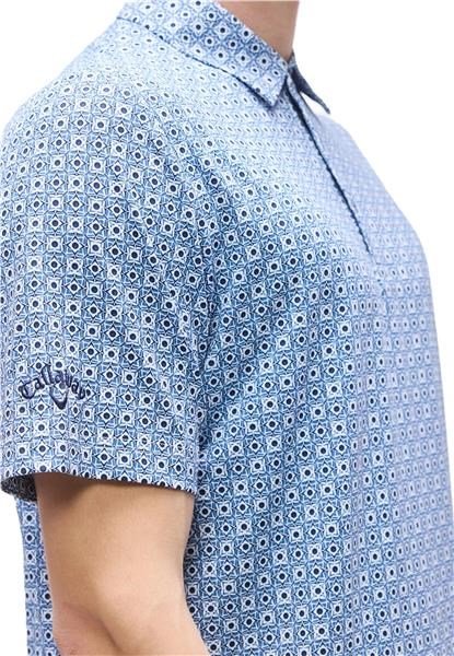 Callaway Foulard Printed herr polo, peacoat