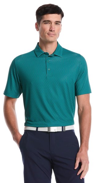 Callaway Trademark Golf Printed herr polo, galapagos green
