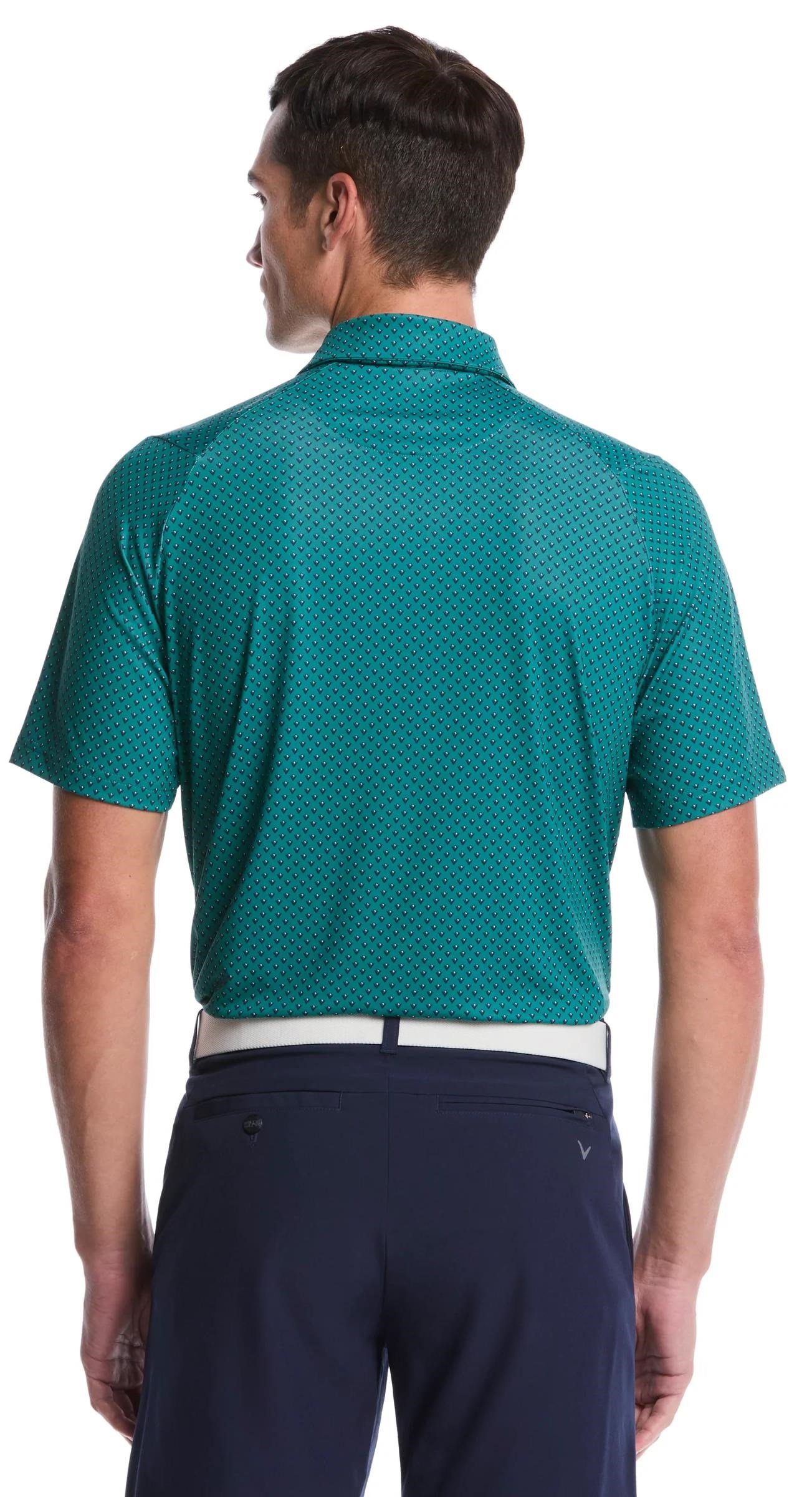 Callaway Trademark Golf Printed herr polo, galapagos green
