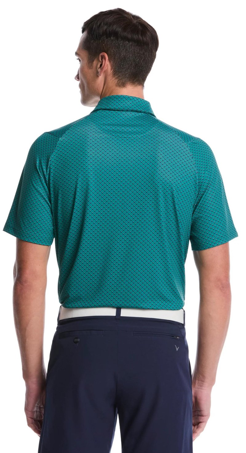 Callaway Trademark Golf Printed herr polo, galapagos green