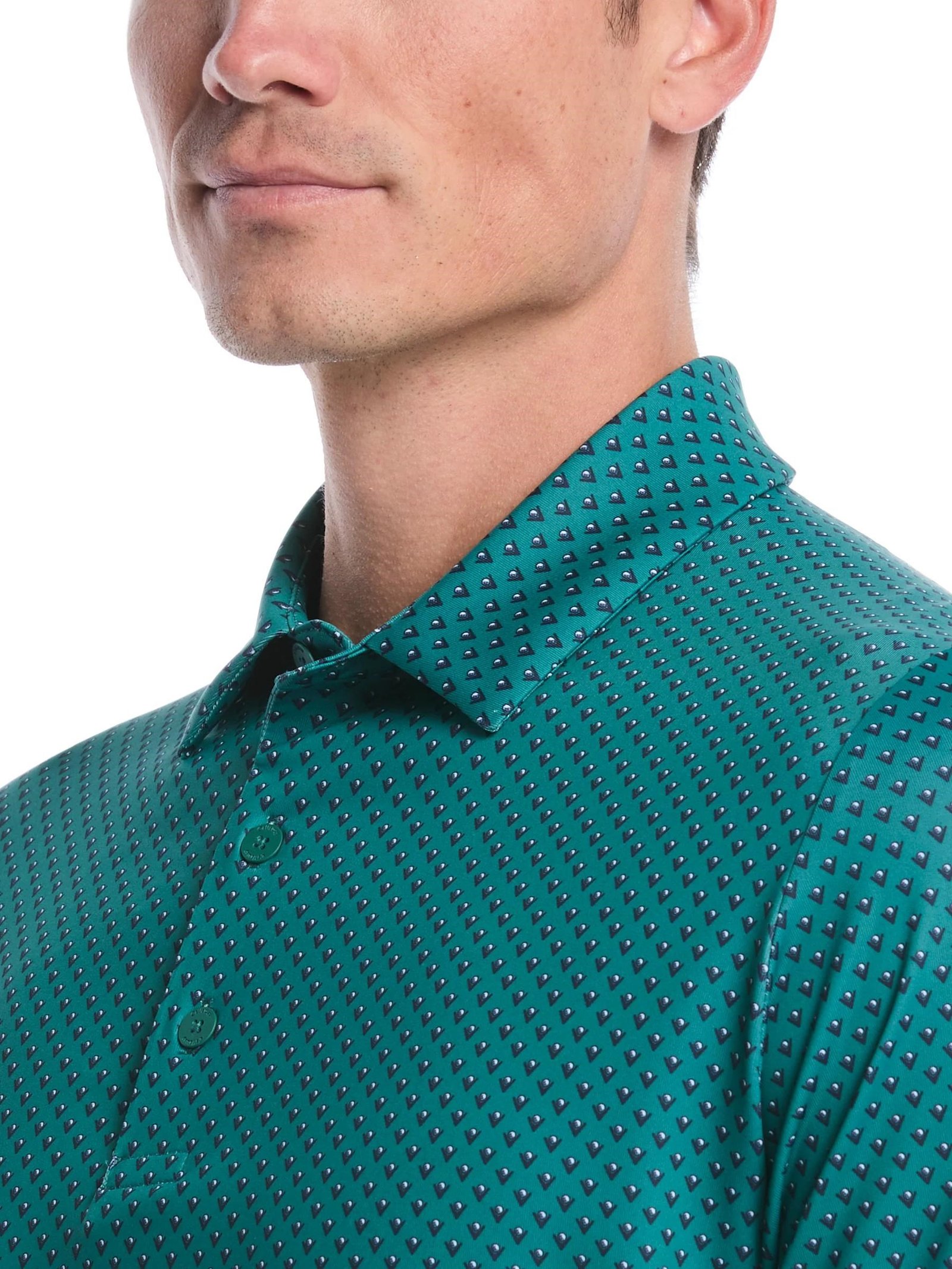 Callaway Trademark Golf Printed herr polo, galapagos green