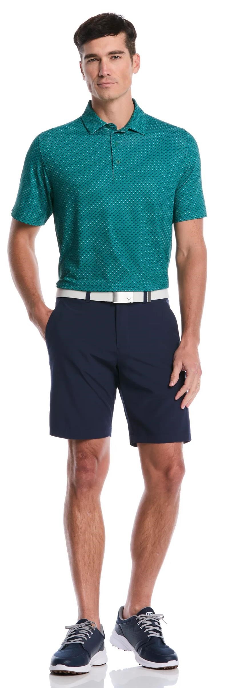 Callaway Trademark Golf Printed herr polo, galapagos green