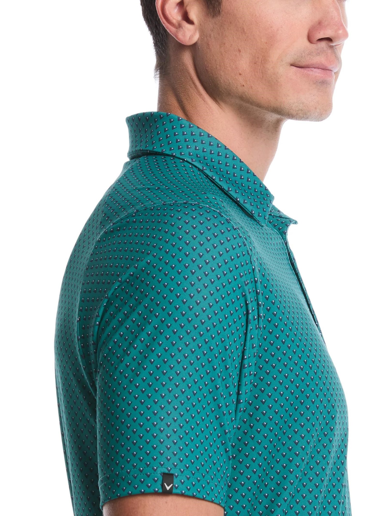 Callaway Trademark Golf Printed herr polo, galapagos green