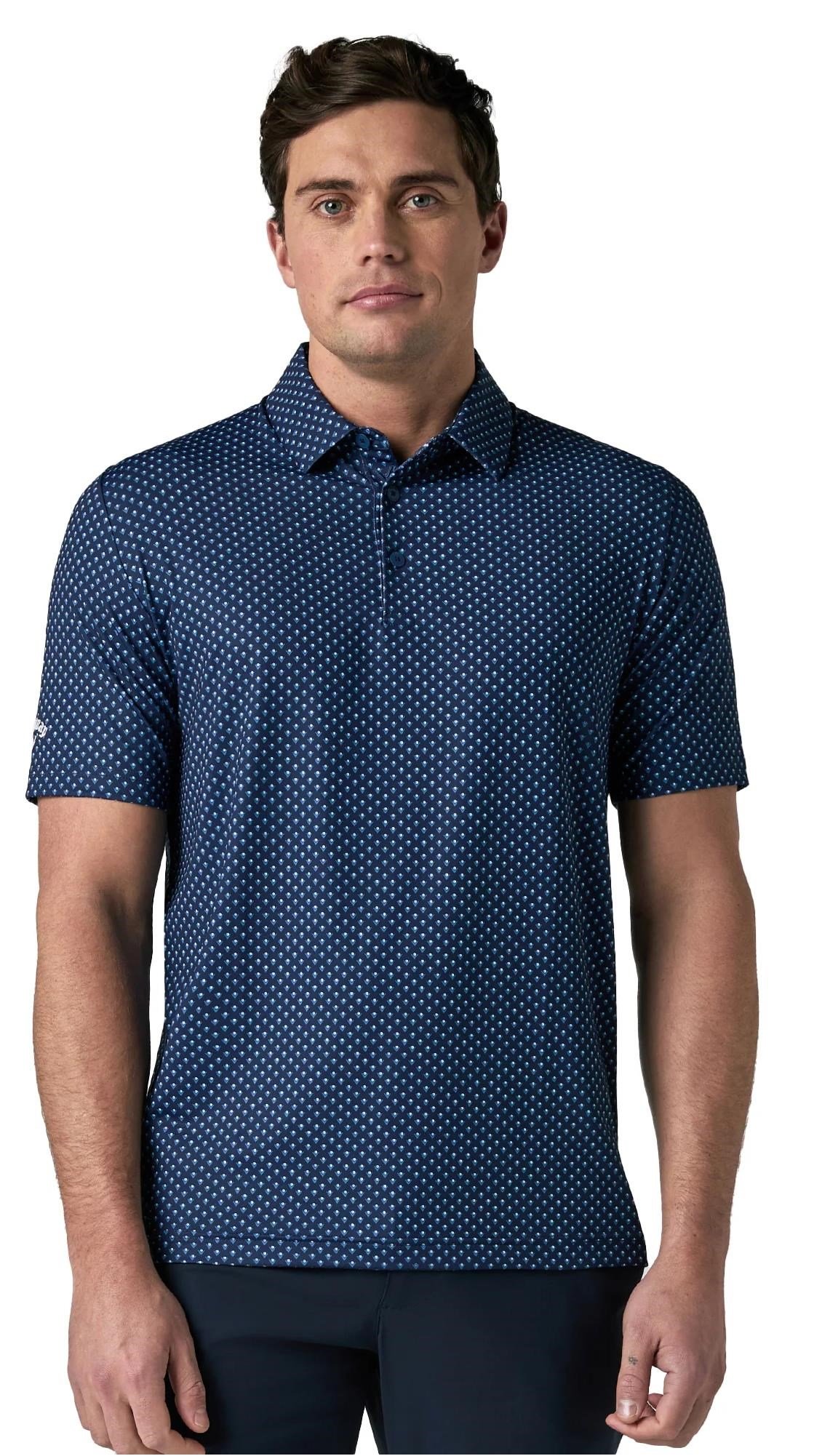 Callaway Trademark Golf Printed herr polo, peacoat