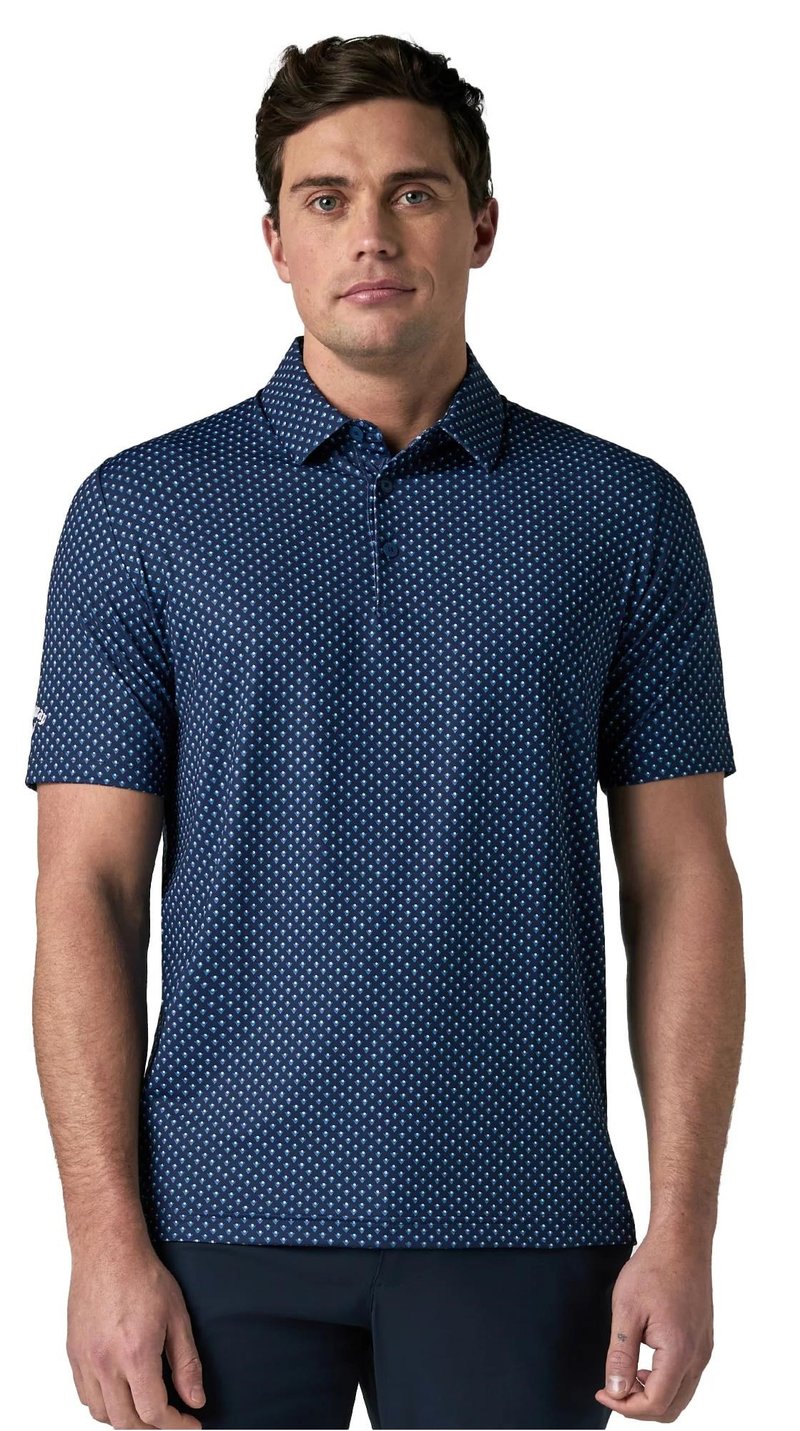 Callaway Trademark Golf Printed herr polo, peacoat