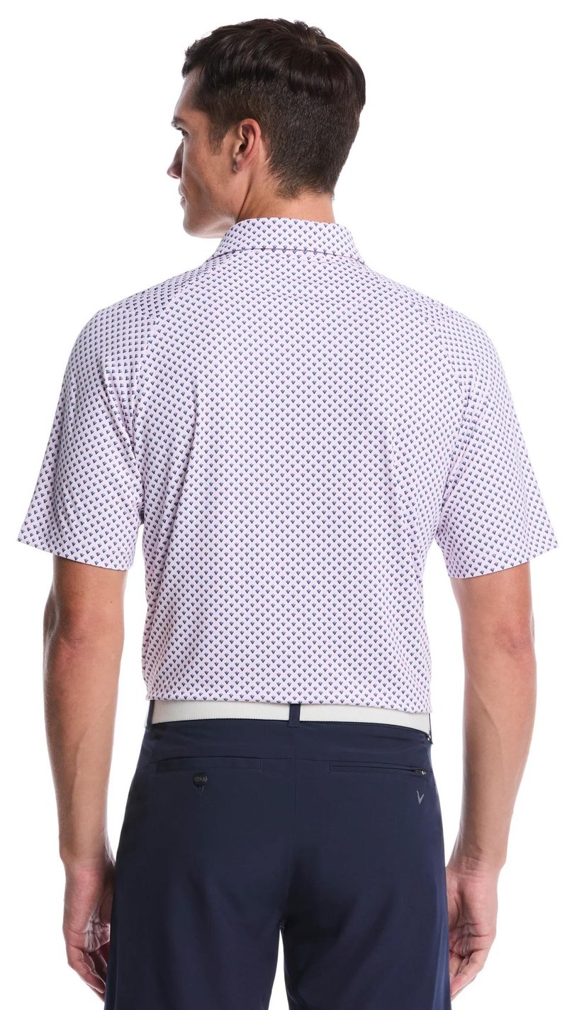 Callaway Trademark Golf Printed herr polo, pink tulle