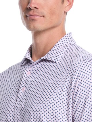 Callaway Trademark Golf Printed herr polo, pink tulle