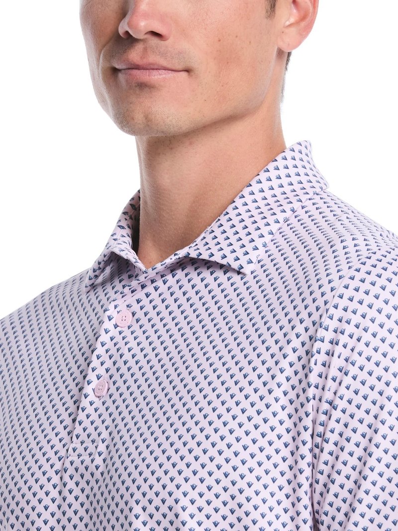 Callaway Trademark Golf Printed herr polo, pink tulle