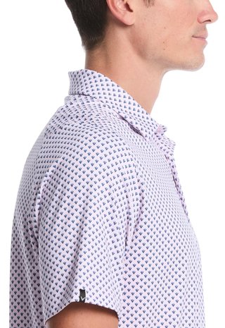 Callaway Trademark Golf Printed herr polo, pink tulle