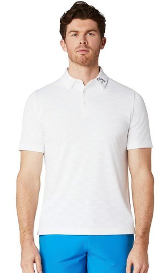 Callaway Odyssey Ventilated Jacquard herr polo, bright white