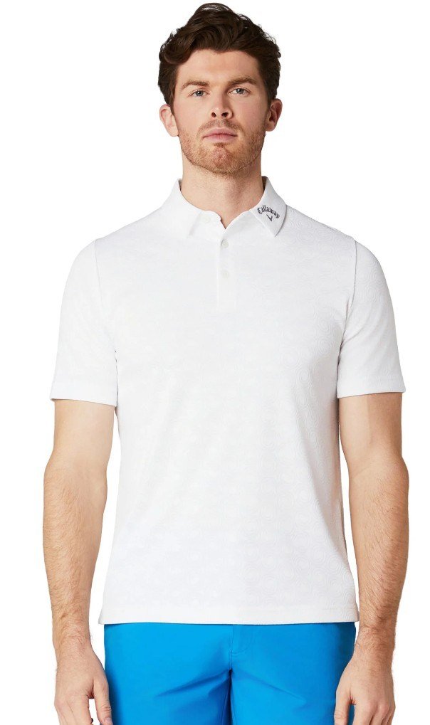 Callaway Odyssey Ventilated Jacquard herr polo, bright white