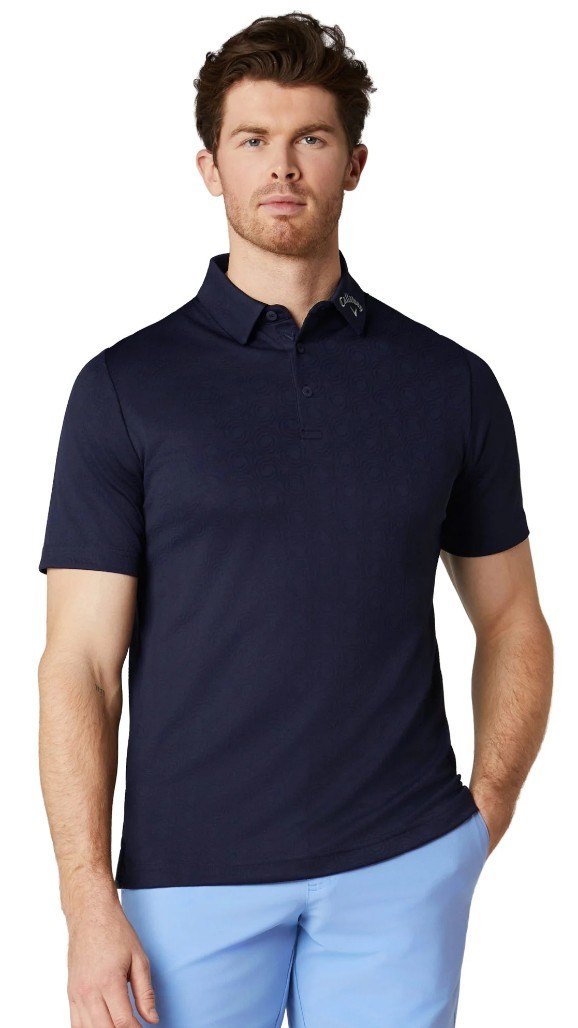 Callaway Odyssey Ventilated Jacquard herr polo, peacoat