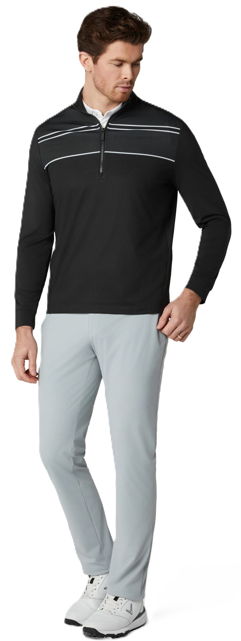 Callaway Blocked Printed herr polo, caviar