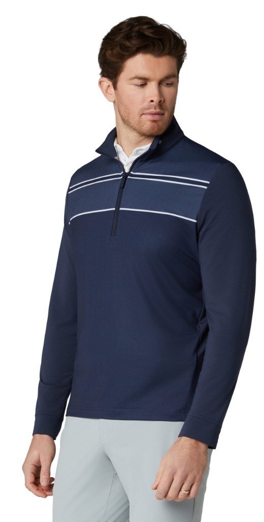 Callaway Blocked Printed Chev Textured herr sweatshirt, peacoat