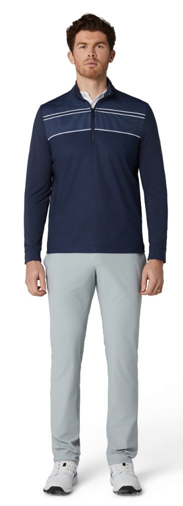 Callaway Blocked Printed Chev Textured herr sweatshirt, peacoat