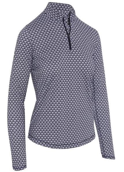 Callaway Scarf Geo Print Long Sleeve dampolo, peacoat